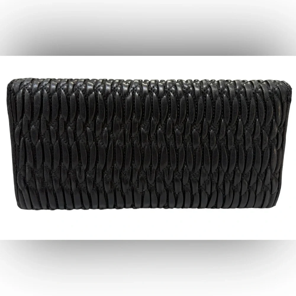 Miu Miu Black Matelassé Crystal Wallet 💎 Limited Edition w/ ID Holder - Picture 4 of 16